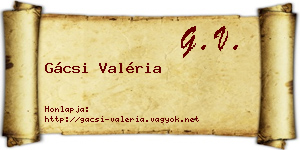 Gácsi Valéria névjegykártya